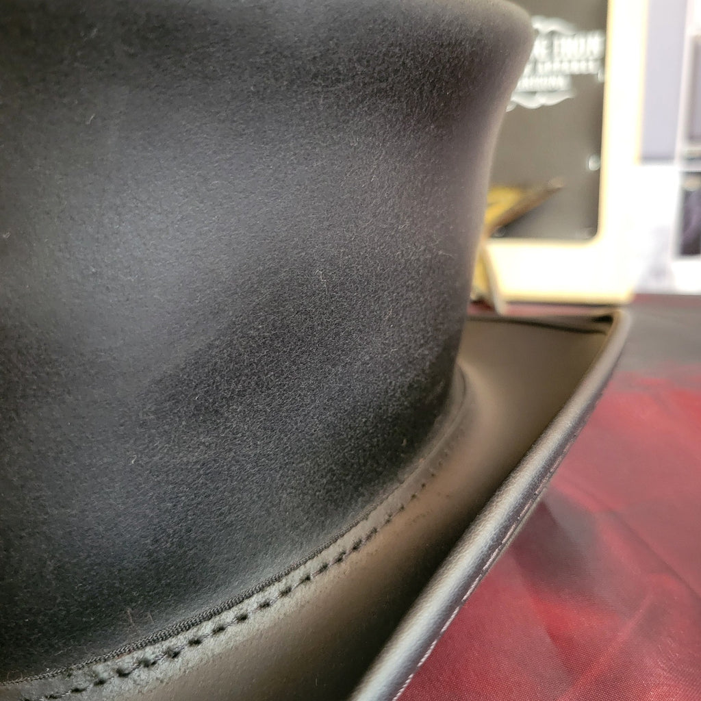 Leather Top Hat, the "El Dorado" by American Hat Makers  ELDBFXXXXXX Detailed View Black