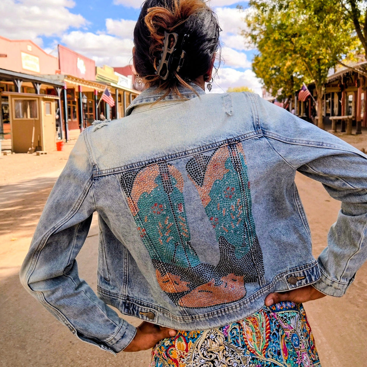 Women's Bedazzled Denim Jacket by Moving Forward Design JDMWMD