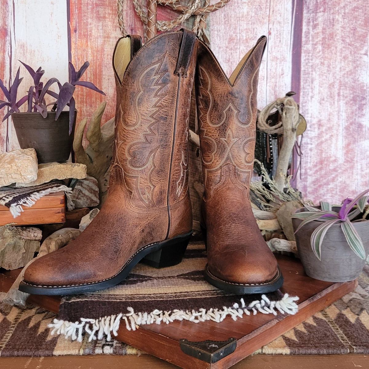 【INCHANT ME】Round Western Middle Boots INCHANT ME】Round Western Middle Boots
