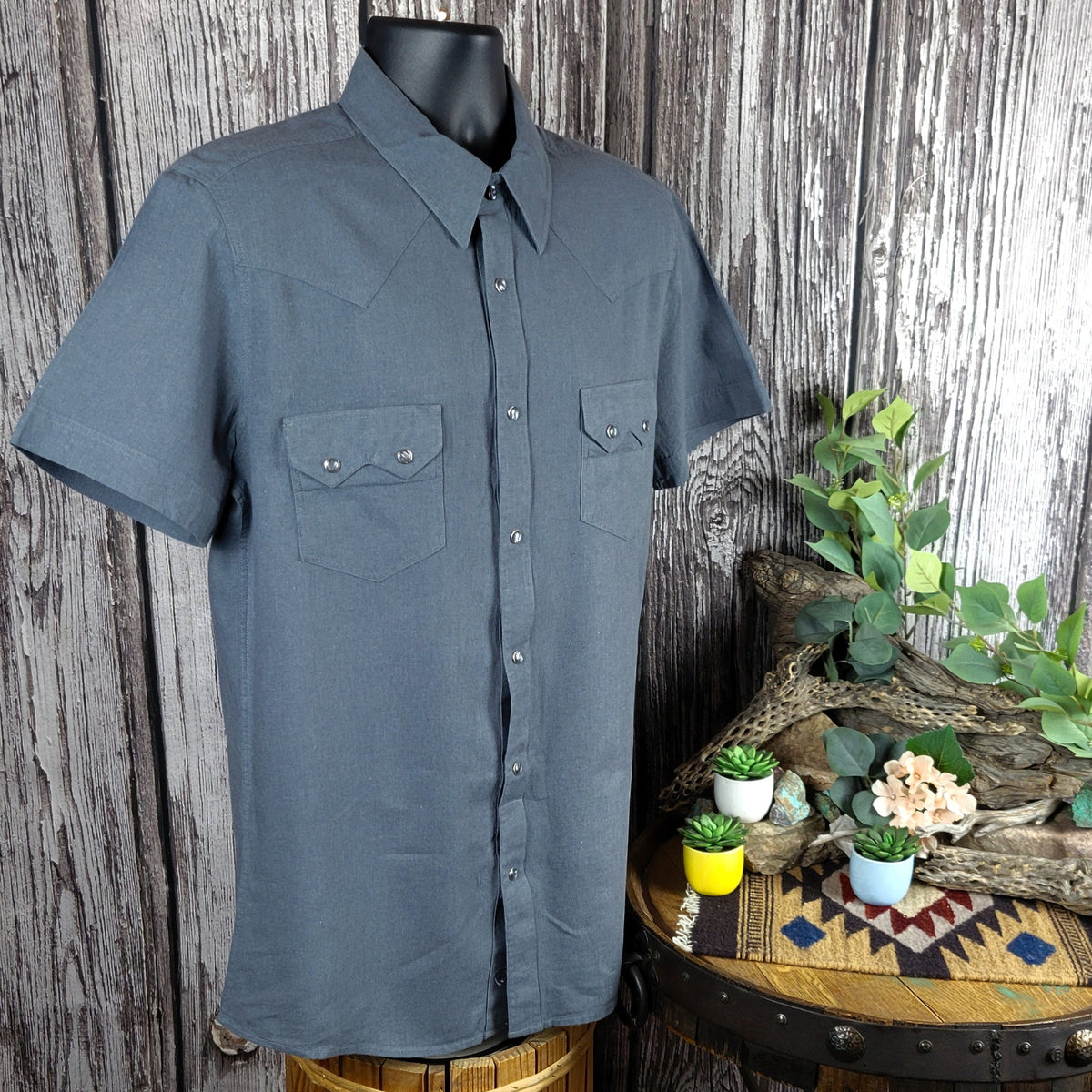 クラック・ザ・マリアン／ROCK'N'ROLL PEARL HARBOR Men's Short Sleeve Linen Pearl Snap by Rock & Roll Denim