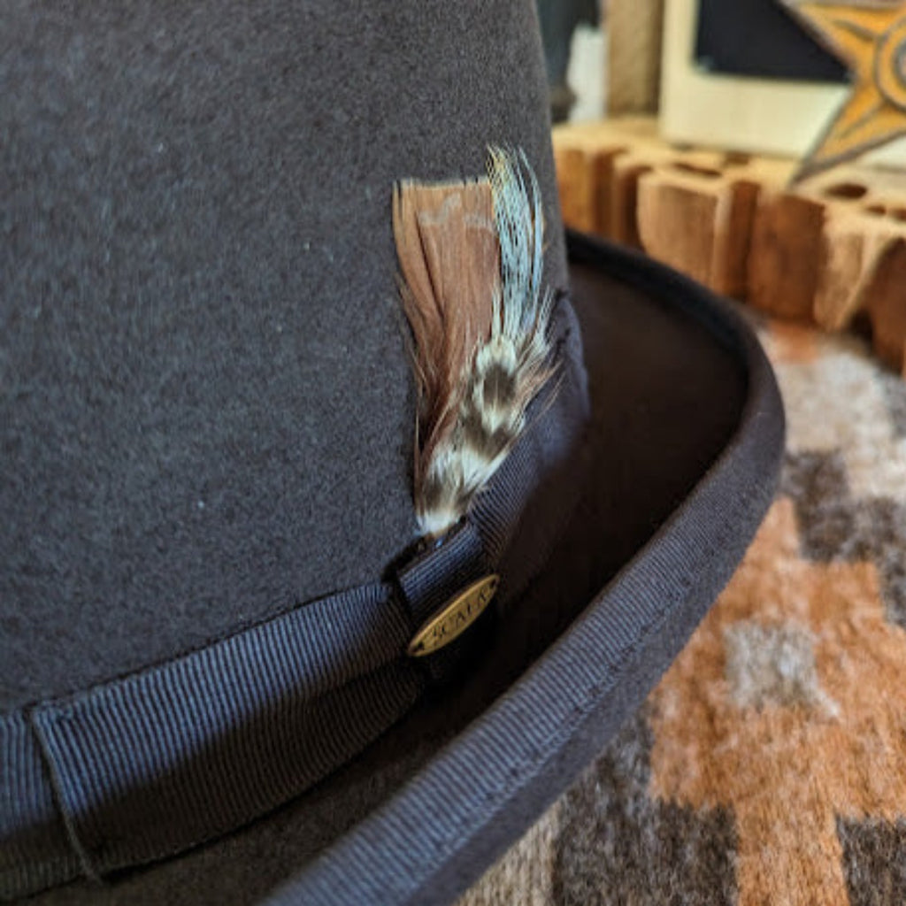 Derby Hat "Furlong" by Scala  WF506 chocolate detail view