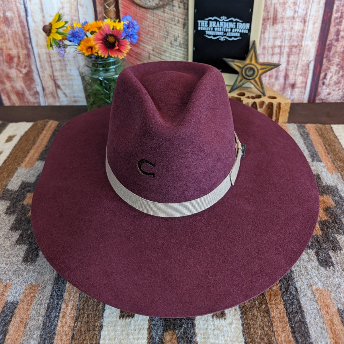 Charlie 1 Horse Highway Burgundy Felt Hat M