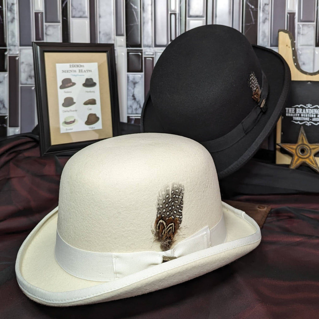 The "Monroe Derby" Hat by Stacy Adams SAW506-PACK Ivory Black Side View 