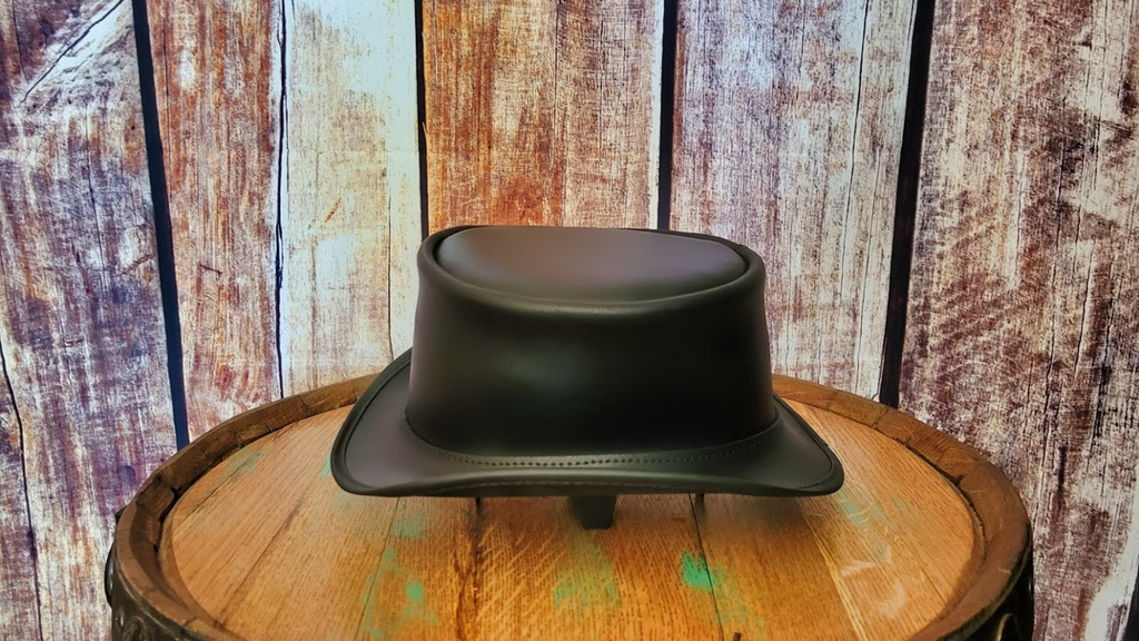 Leather Top Hat, the "Marlow" by American Hat Makers  Side View