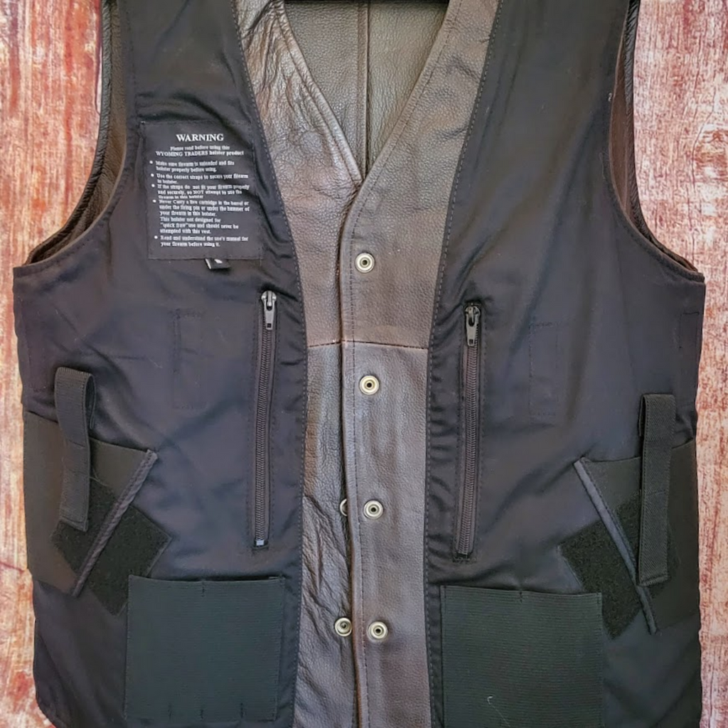 Men’s Conceal Carry Vest the “Drover” Black by Wyoming Traders Inside View