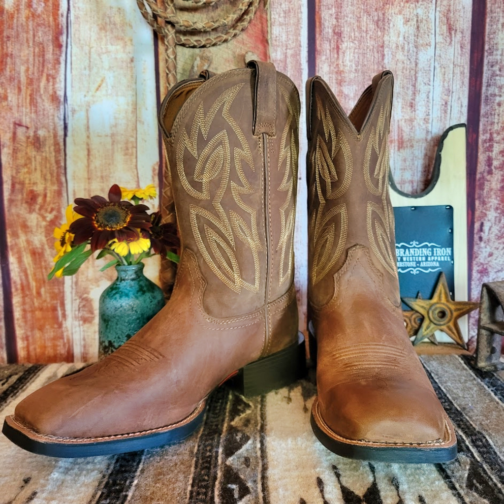 Men's Leather Cowboy Boots the "Canter" by Justin Front View