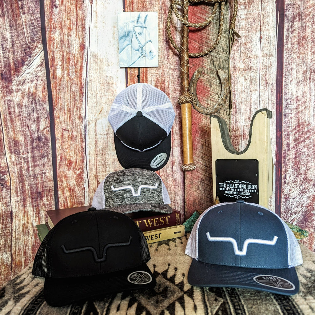 Group of various colored Weekly Trucker Cap by Kimes Ranch Front View