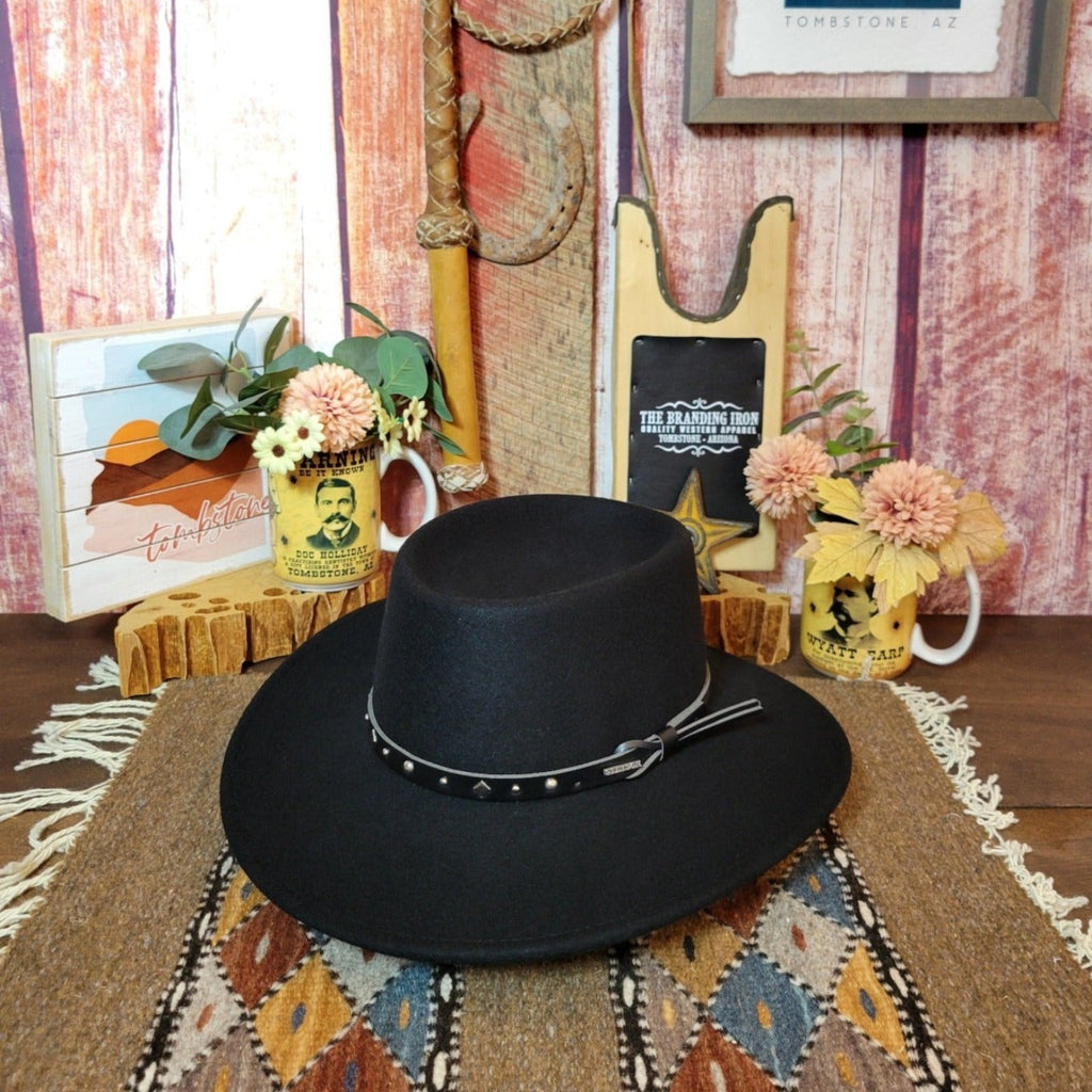 Crushable Wool Hat the "Black Hawk" Hat by Stetson  SWBKHK-783207 Tilt View