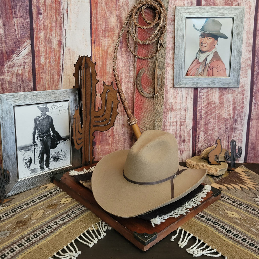 Wool Hat the "Peacemaker" John Wayne Collection by Stetson RWPMKR Front Tilt View Stone