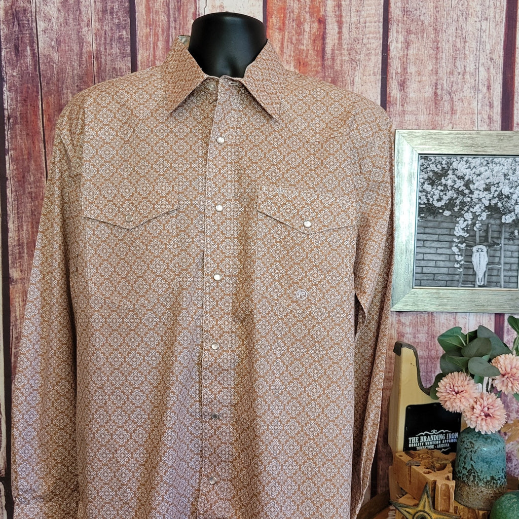 Men's Amarillo Long Sleeve Snap Shirt "Clay Medallion" by Roper 4031 RT Front View 