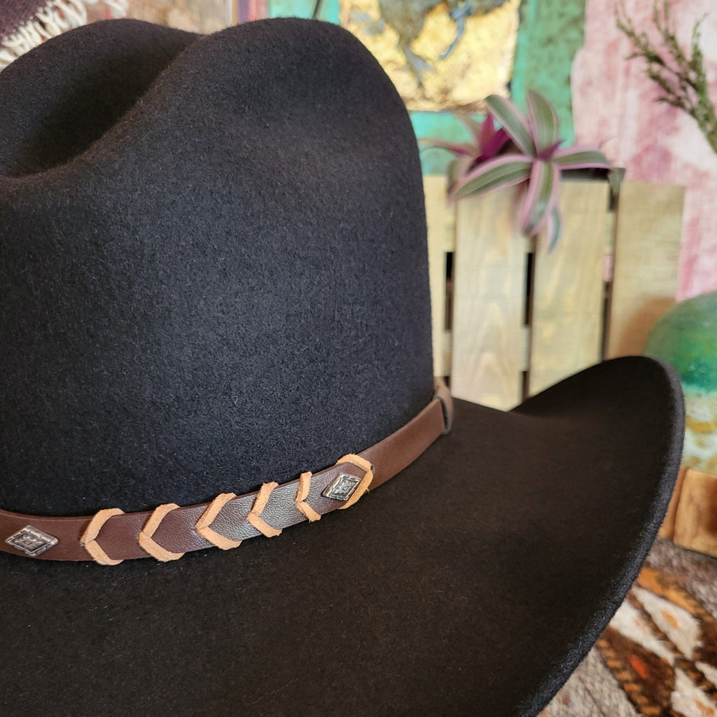 3X Wool Hat the "Gus" by Rodeo King Detailed View Black 