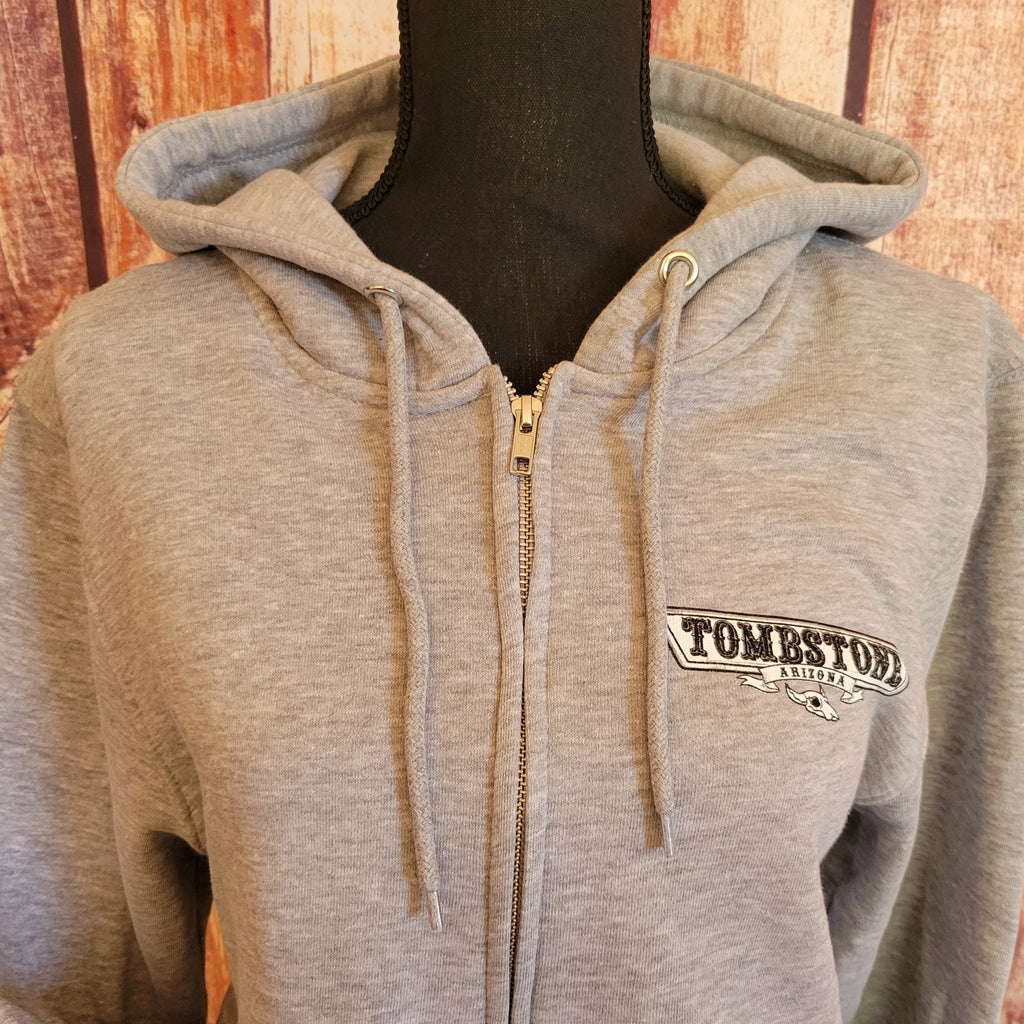 Zip-up Hoodie "Tombstone" by Black Anchor LST14003  Detailed Front View