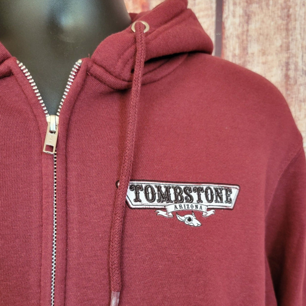 Zip-up Hoodie "Tombstone" by Black Anchor LST14003 Detailed View Burgundy 