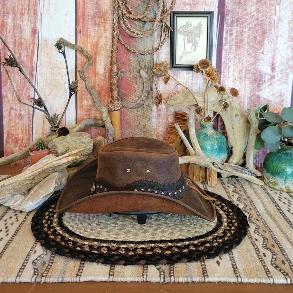 Shapeable Leather Hat, the "Truth or Consequences" by Bullhide 4076CH Side View