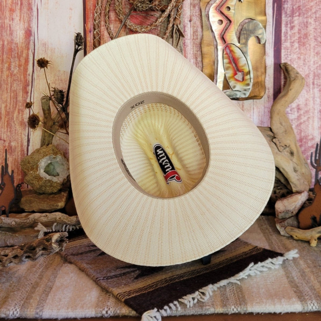 20X Straw Hat the "Jesse" by Justin JUS10349 Inside View