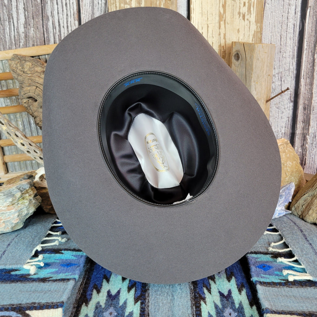 The interior of the hat is lined with satin and features the brand's logo.