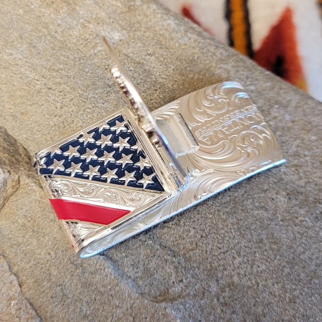 American Flag Money Clip by Montana Silversmith AMMCL5973 Open View2
