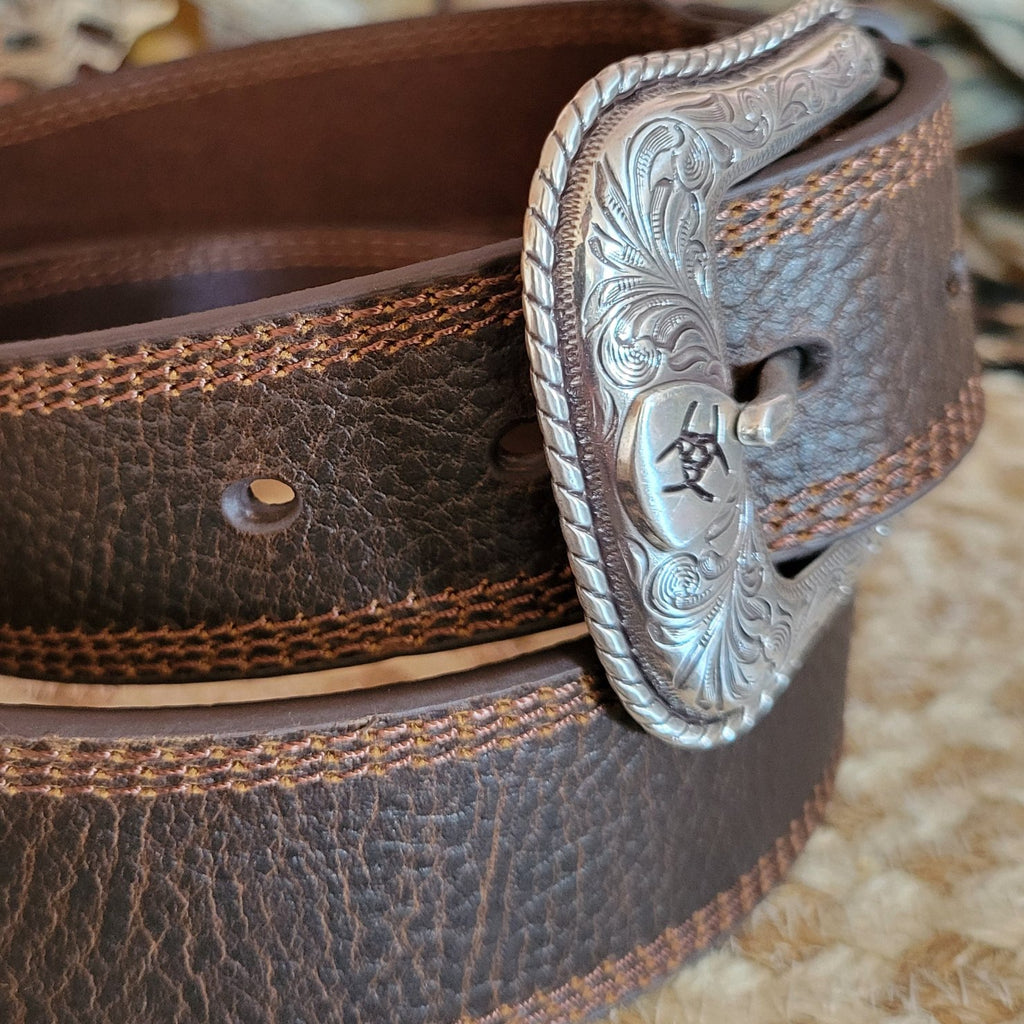 Ariat Brown "Rowdy" Distressed Belt by Ariat A10210283 Detailed View
