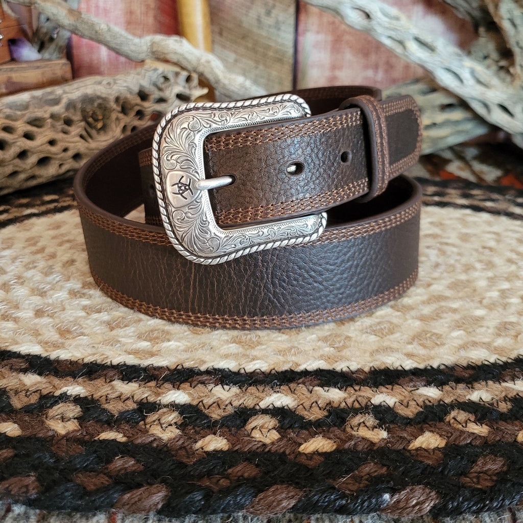 Ariat Brown "Rowdy" Distressed Belt by Ariat A10210283 Front View