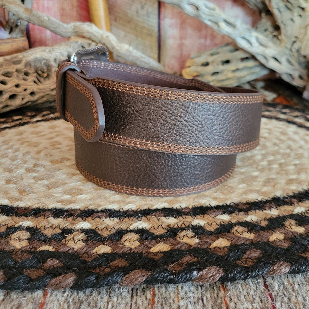 Ariat Brown "Rowdy" Distressed Belt by Ariat A10210283 Side View 1