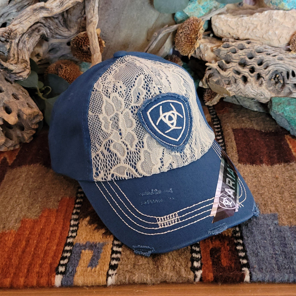 Ball Cap "Classy Lace" by Ariat 1514802/1514827 Front Side View Blue