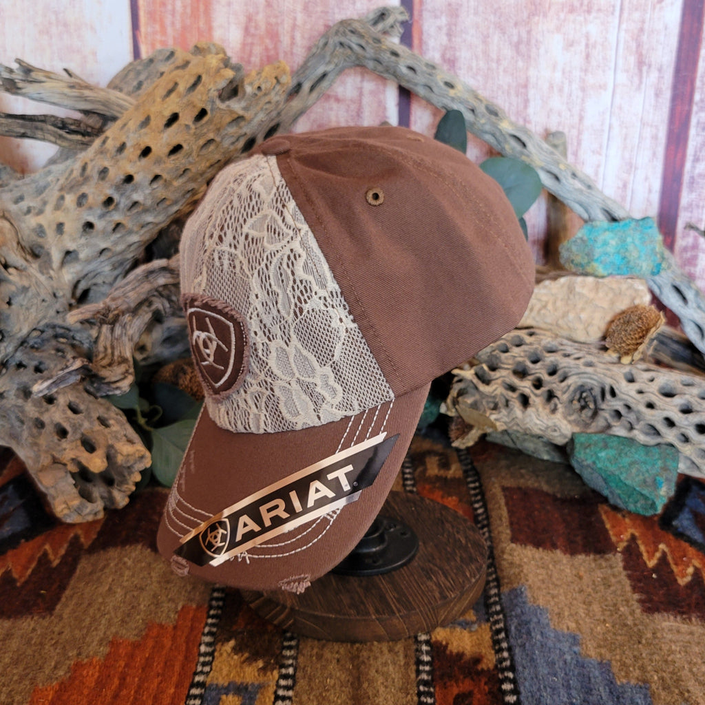 Ball Cap "Classy Lace" by Ariat 1514802/1514827 Front Side View Brown..