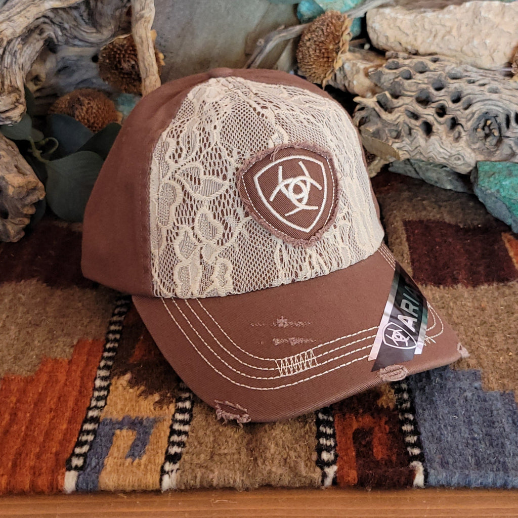 Ball Cap "Classy Lace" by Ariat 1514802/1514827 Front Side View Brown