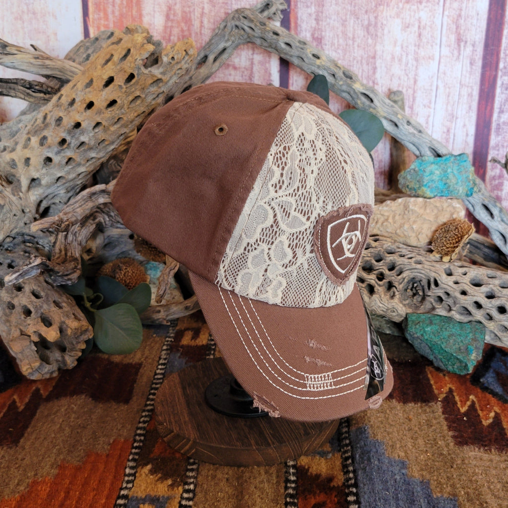 Ball Cap "Classy Lace" by Ariat 1514802/1514827 Side View Brown2