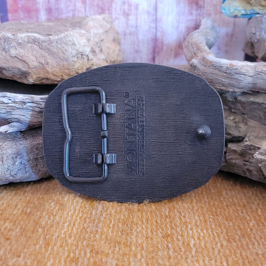 Belt Buckle "Don't Tread on Me" by Attitude Buckles A515C Back View