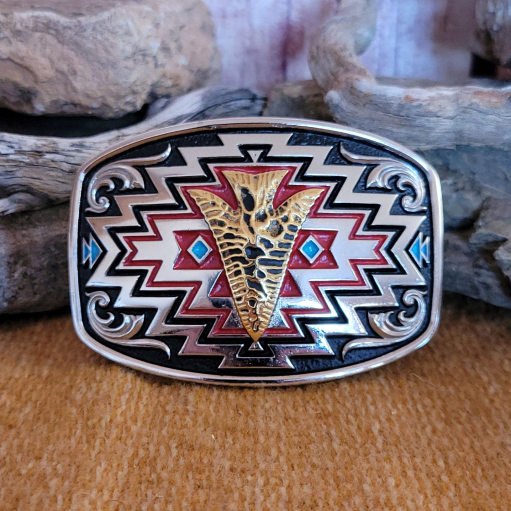Belt Buckle "Radiating Center Arrow" by Attitude Buckle A872 Front View