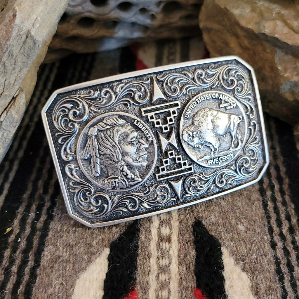 Belt Buckle "Westward Way" by Attitude Buckles A10555 Side View..