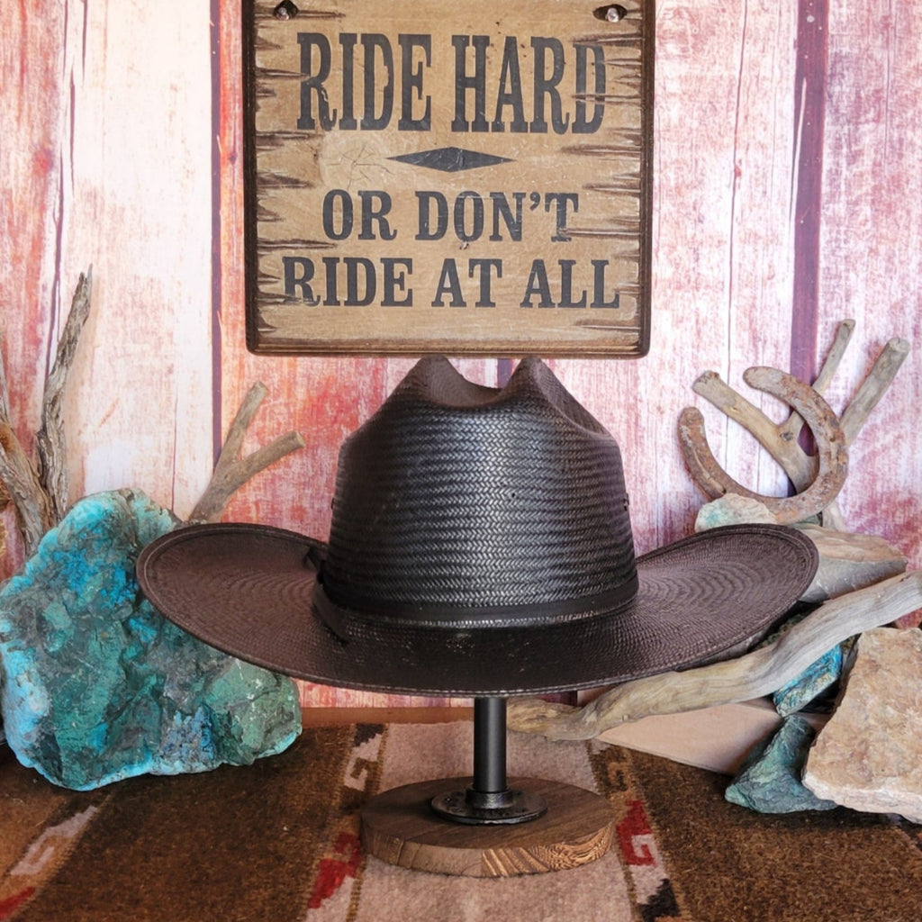 Black Straw Hat "Cole Mine" by Stetson  SSCOLM-304207 Back View