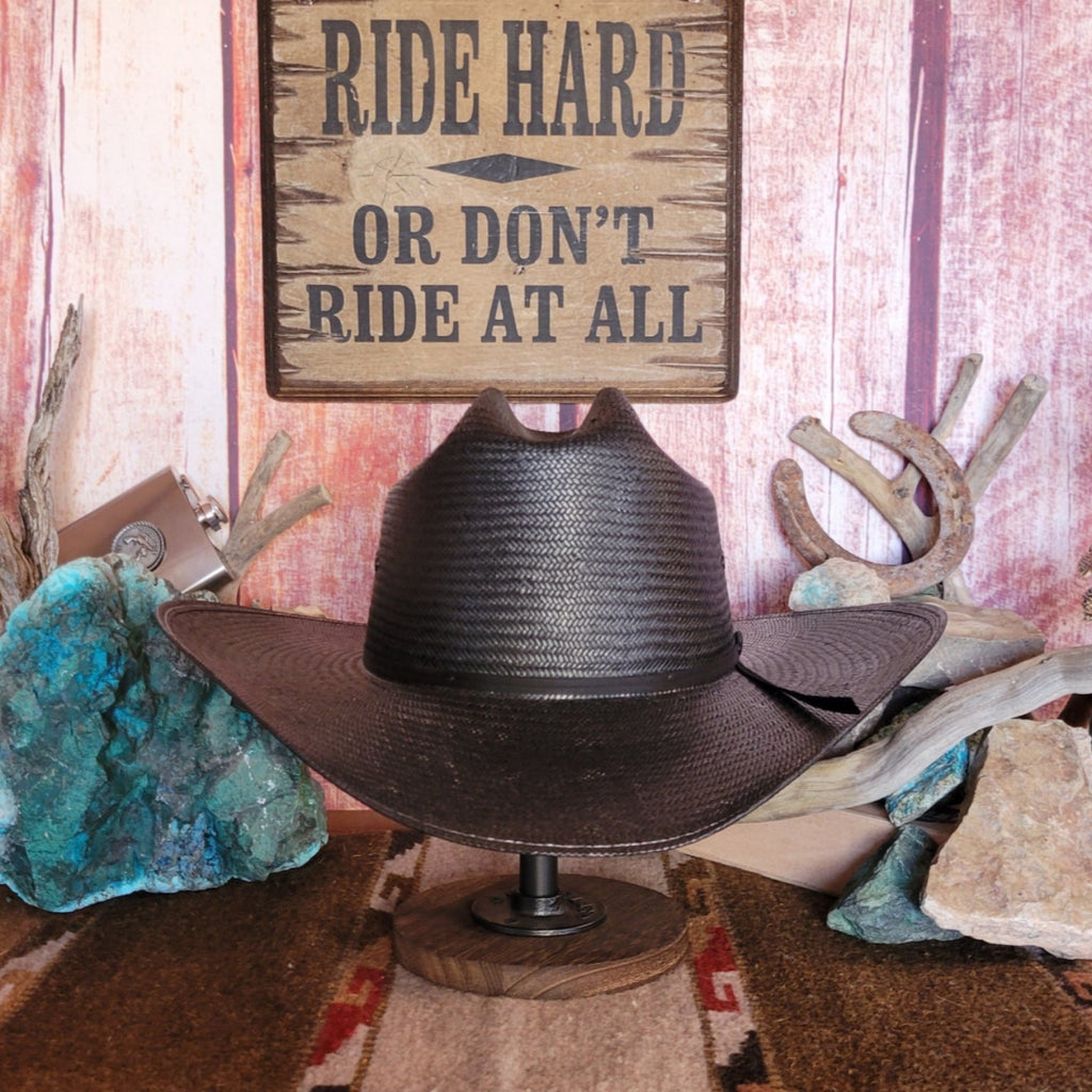 Black Straw Hat "Cole Mine" by Stetson  SSCOLM-304207 Front View