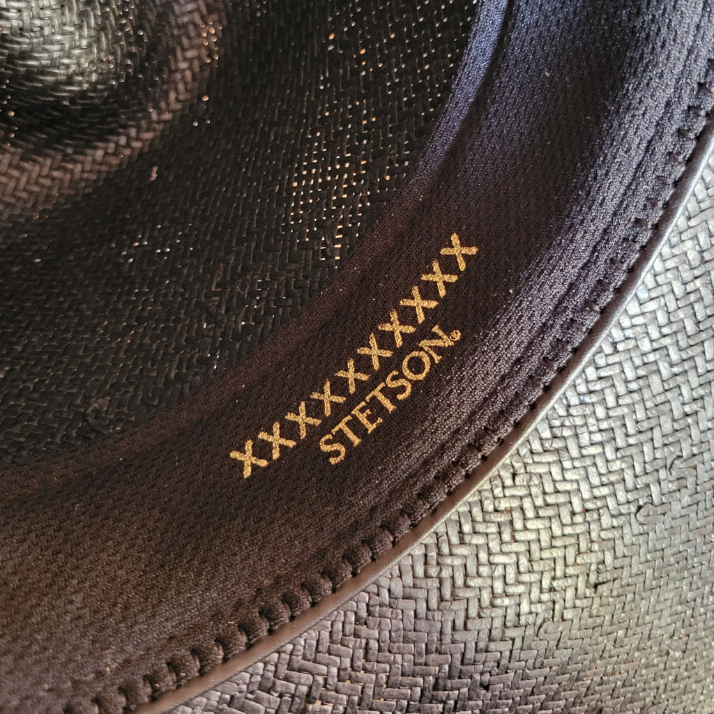 Black Straw Hat "Cole Mine" by Stetson  SSCOLM-304207 Inside Detailed View