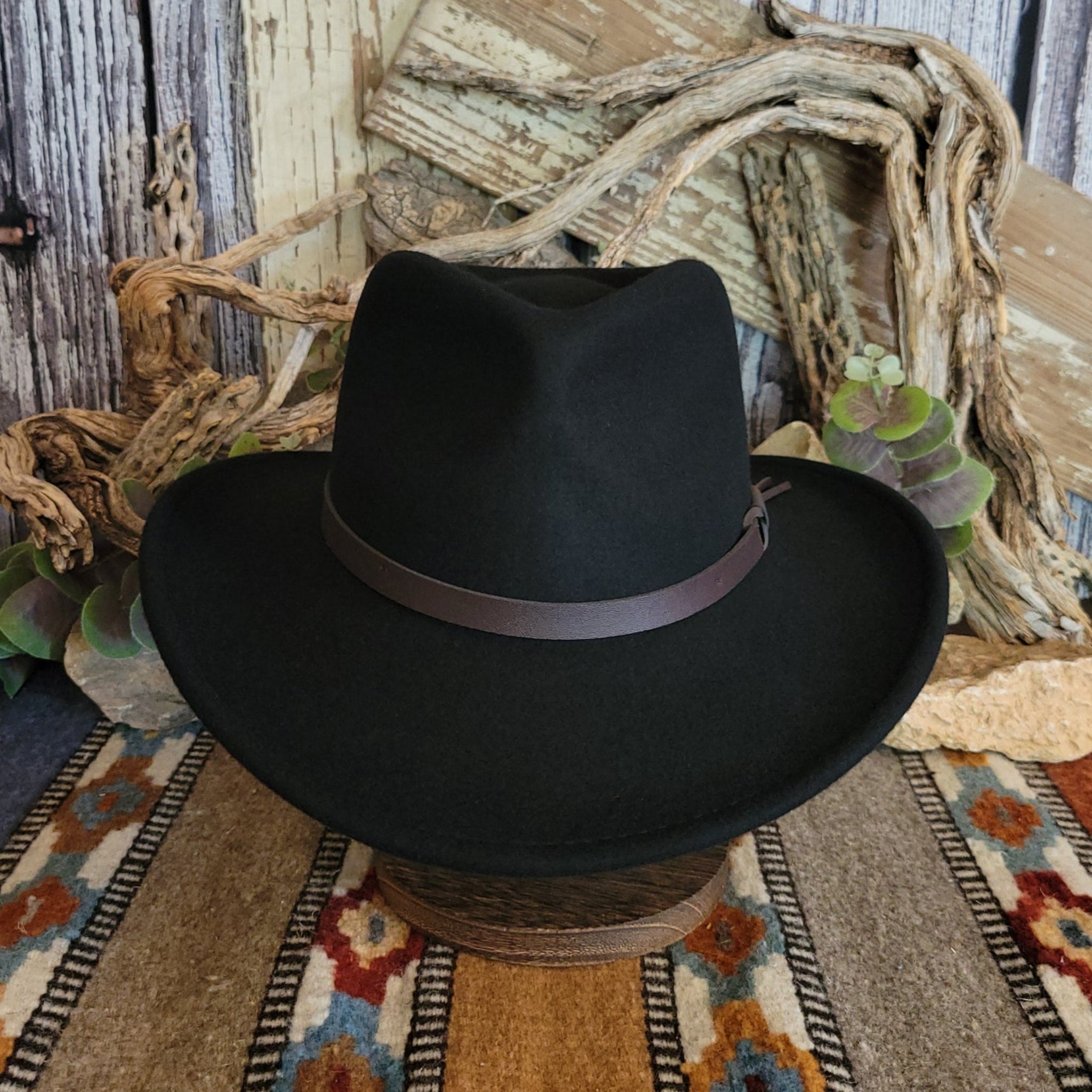 Classic Black Wool Hat  with Brim by American Hats LLC American 10X Black - Diamond T Outfitters main image 2