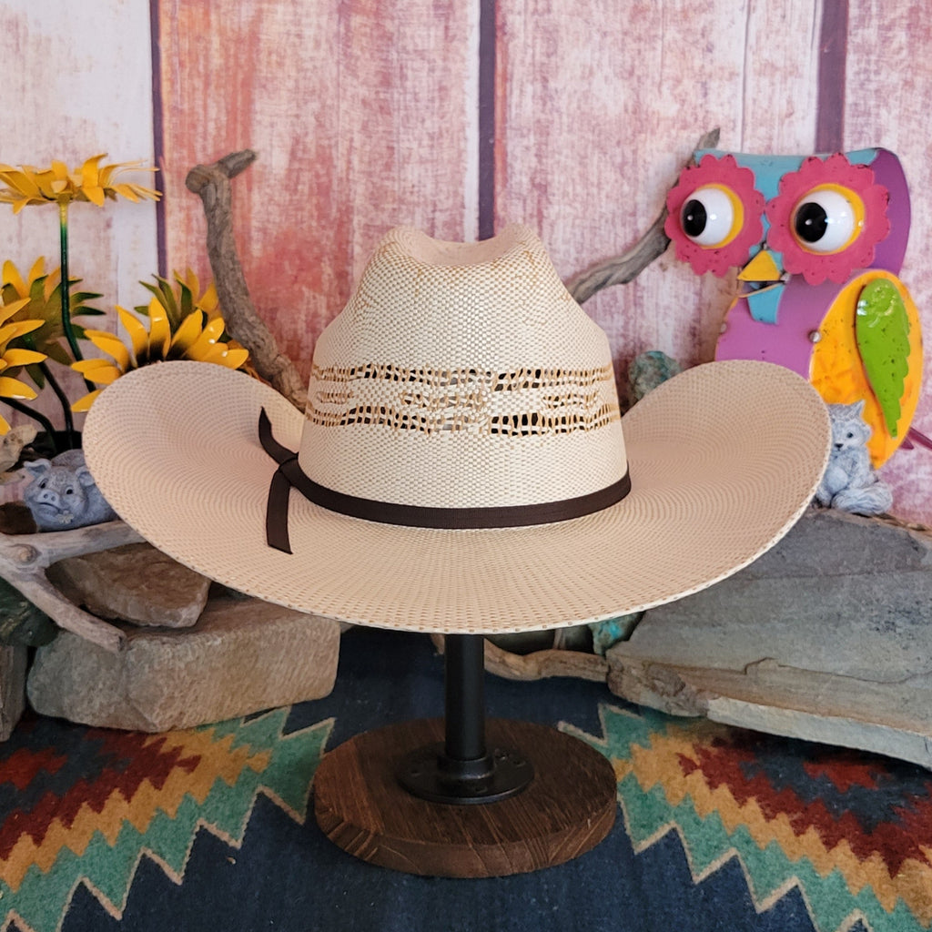 Straw back with the wide brim.