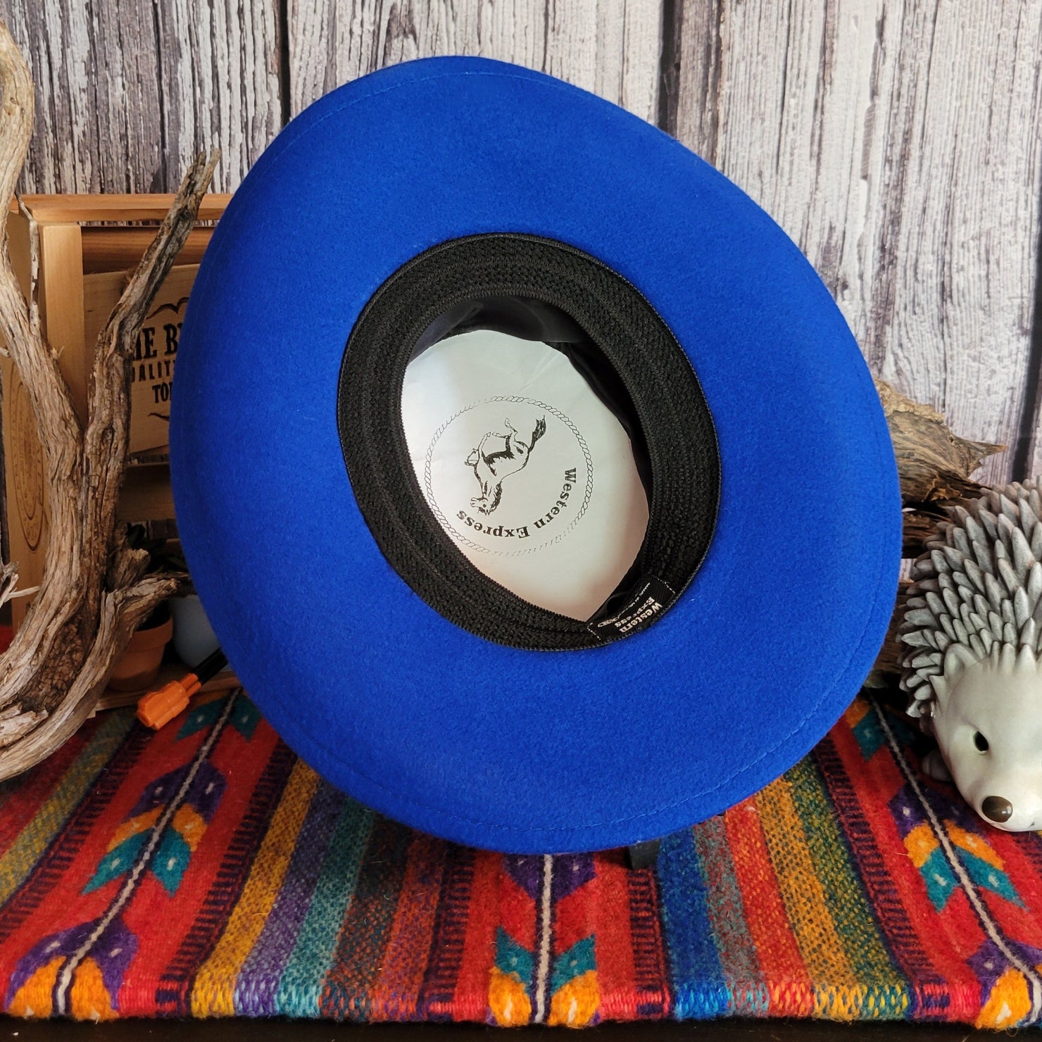 House of Lafayette Wool Felt Blue Gambler Grosgrain Suede Accent Hat One Size Kids main image 4