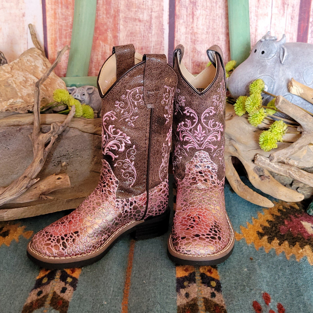 Childrens Boots Old West Pink Boots Old West Children Girls Red