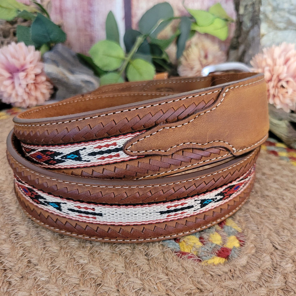 Leather Belt "Lace Edge Rib" by Tony Lama  5A103/5A109 Detailed View