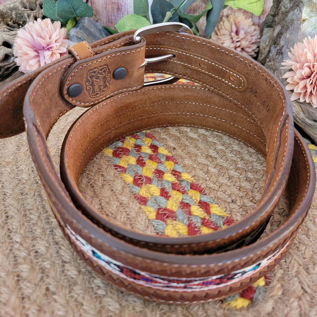 Leather Belt "Lace Edge Rib" by Tony Lama  5A103/5A109 Inside View