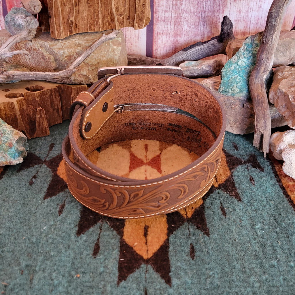 Leather Belt the "Stockyard" by Tony Lama C42859 Back View