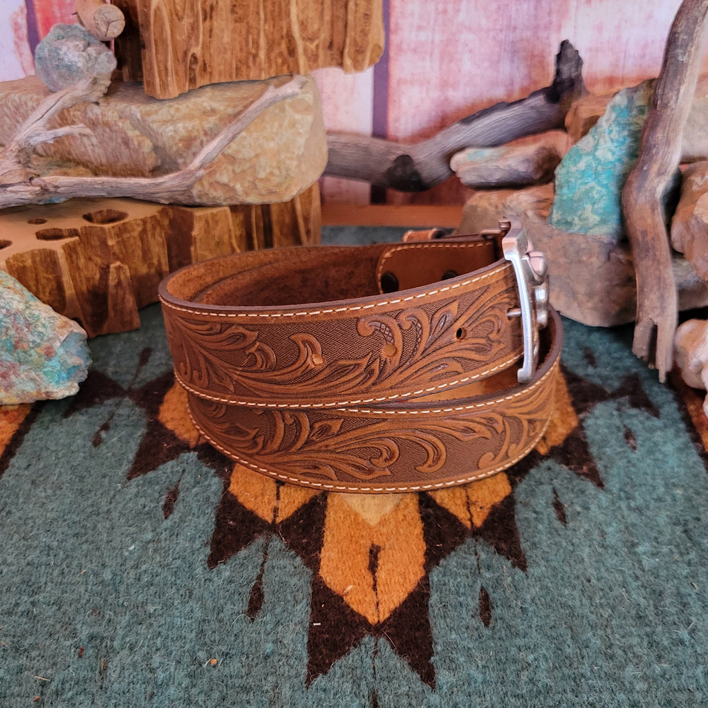 Leather Belt the "Stockyard" by Tony Lama C42859 Side View2