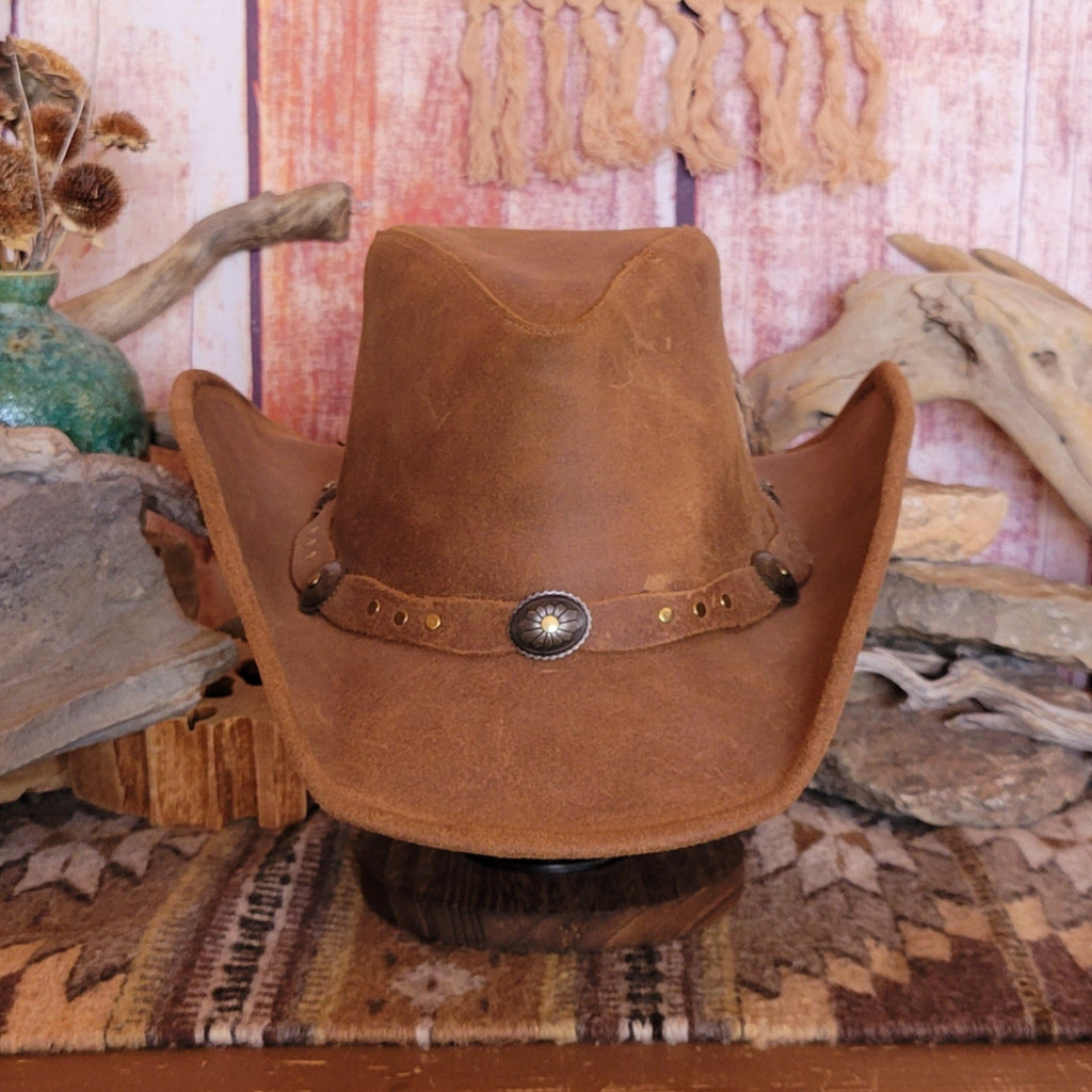 Leather Hat  "Silverton Dude" by Minnetonka 9613 Front View