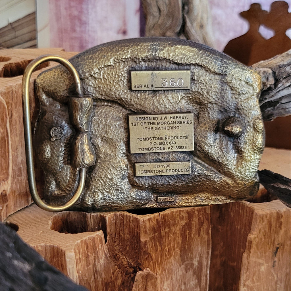 Limited Edited Belt Buckle "The Wild Bunch" by Joe Harvey of Tombstone Products WB101 "The Gathering" Back View
