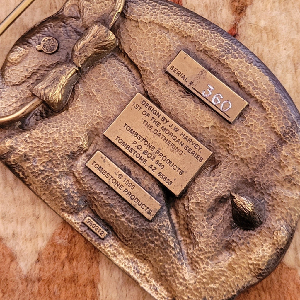 Limited Edited Belt Buckle "The Wild Bunch" by Joe Harvey of Tombstone Products WB101 "The Gathering" Detailed Back View