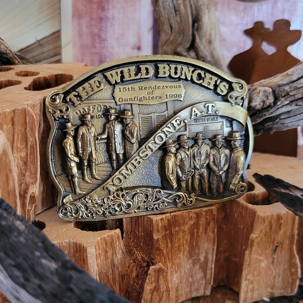 Limited Edited Belt Buckle "The Wild Bunch" by Joe Harvey of Tombstone Products WB101 "The Gathering" Front View