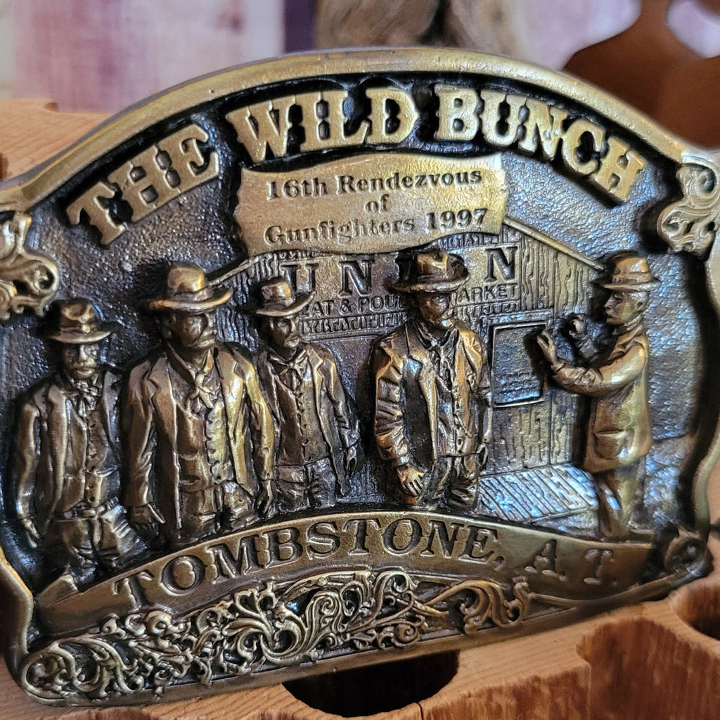 Limited Edited Belt Buckle "The Wild Bunch" by Joe Harvey of Tombstone Products WB101 "You'll Get Murder" Detailed Front View