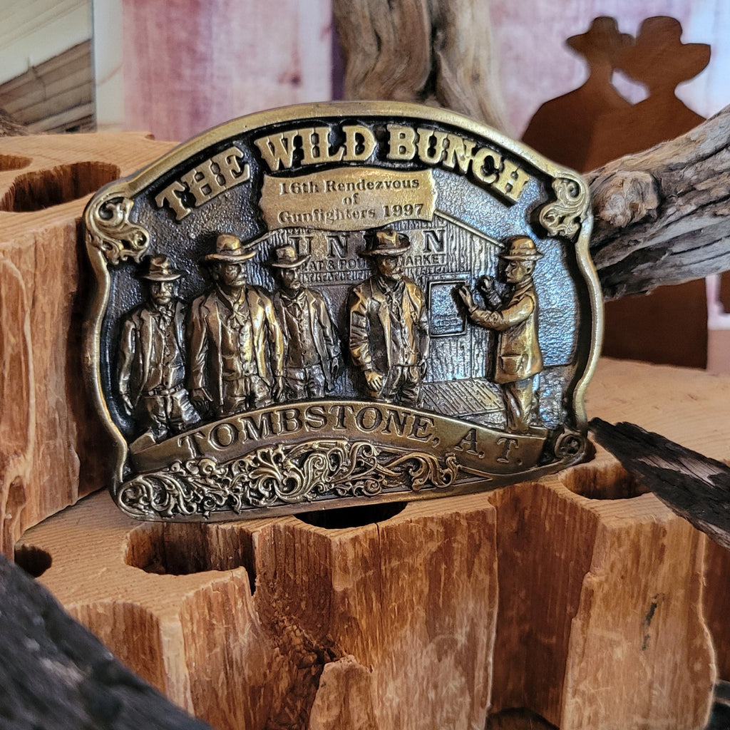 Limited Edited Belt Buckle "The Wild Bunch" by Joe Harvey of Tombstone Products WB101 "You'll Get Murder" Front View