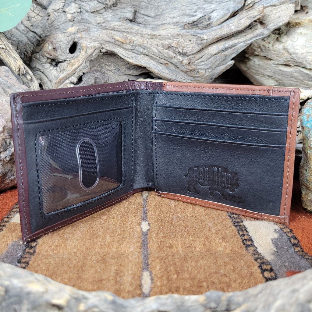 Men's Genuine Leather Bi Fold Tooled Inlay Wallet by Red Dirt Hat Co ...