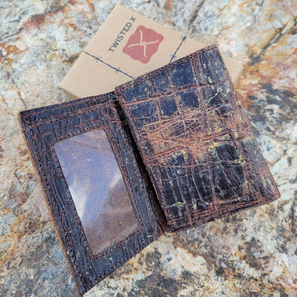 Interior of the tri fold wallet showcasing the ID slot.